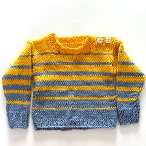 Striped Yellow and Blue Knit Sweater
